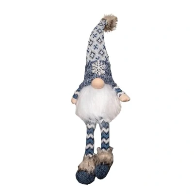 Image of 55cm Battery Operated Light up Blue Christmas Gonk with Dangly Legs &amp; Snowflake Hat