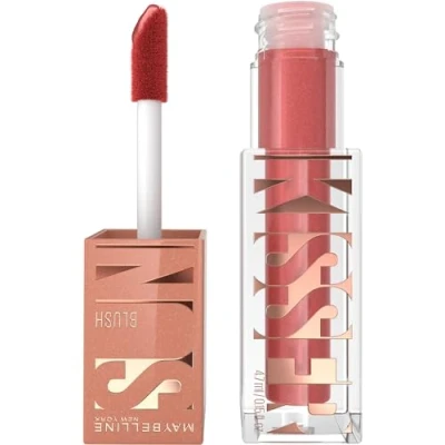 Image of Maybelline New York Multi Purpose Illuminating Liquid Blush Blush, Highlighter and Bronzer Healthy Glow Tanned Complexion Glowy Makeup SUNKISSER Shade: City Sizzle 4.7 ml