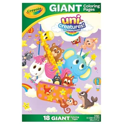 Image of Crayola Giant Coloring Pages Uni Creatures, 18 Large Pages, Loose Leaf for Decorating, Colouring Activity Kids!
