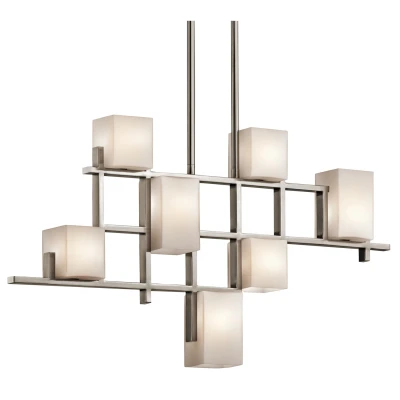 Image of City Lights 7 Light Pendant Chandelier Classic Pewter, G9