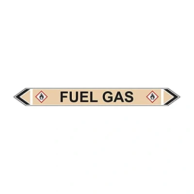 Image of Fuel Gas Pipeline Flow Marker, Pack of 5, Self Adhesive Polypropylene, 384mm x 40mm