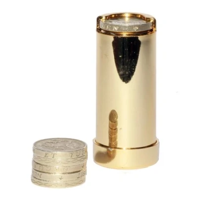 Image of 2x £1 Pound Coin holder Gilt Finish 8605G
