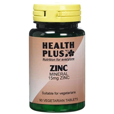 Image of Health Plus Zinc 15mg Mineral Supplement 90 Tablets