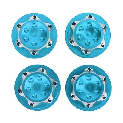 Image of Tbest RC Hub Nut, 17mm 4Pcs Aluminium Alloy Dust proof Nut Wheel Accessory for 1/8 Car Model(blue) Model Accessories
