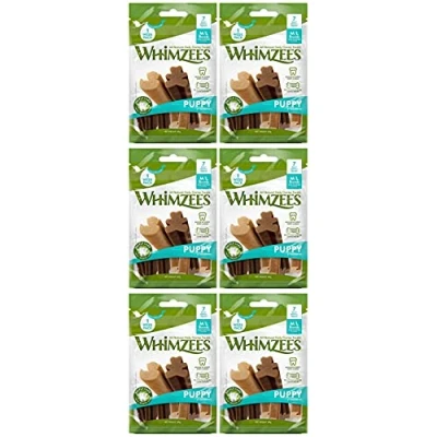 Image of WHIMZEES Puppy Natural Dental Dog Chews Long Lasting, M/L 7 Pieces (6 Pack)