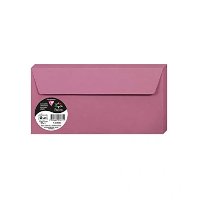Image of Clairefontaine Ref 55655C Pollen Adhesive Envelopes (Pack of 20) DL Sized, 120gsm Paper, Printer Compatible, Acid Free, Strip for Easy Seal Hydrangea Pink