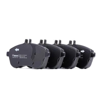 Image of 0054200820, 0054200920, 0054201220, 0054201520, 0064207120 Brake pad set BOSCH 0 986 494 161 Low Metallic with anti squeak plate