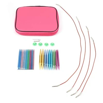 Image of Omabeta Knitting Needles Set Interchangeable Aluminum Round Apprence Circular Needle Sets Multi Colour Beginners