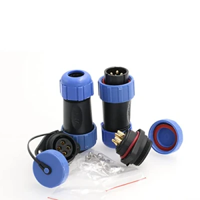 Image of Eonvic Aviation Plug Socket, SP21 IP68 4pin Waterproof Socket Cable Connector,Plug and (2)
