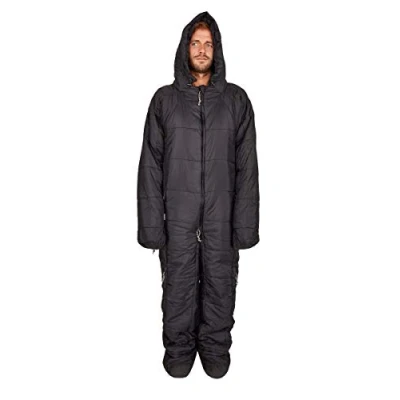 Image of Hygger Nanuk Caviar Black L Original Sleeping Bag with Arms and Legs, 3M Thinsulate filling makes it warm, lightweight &amp; small in pack size