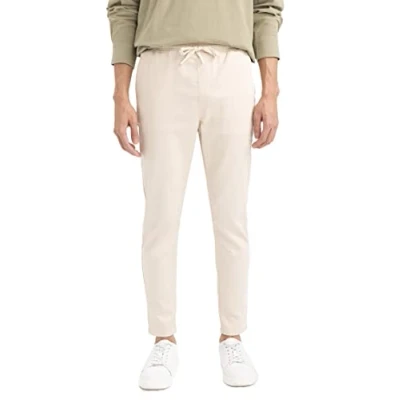 Image of DeFacto Men&#039;s V3479AZ Sweatpants, Beige, 34 W/32 L