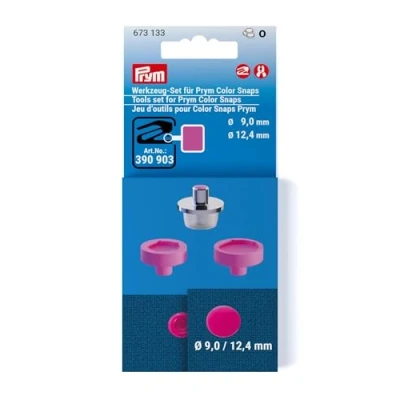 Image of Tool Set Color Snaps [Ø 9 + 12,4 mm] Prym metallic silver/pink
