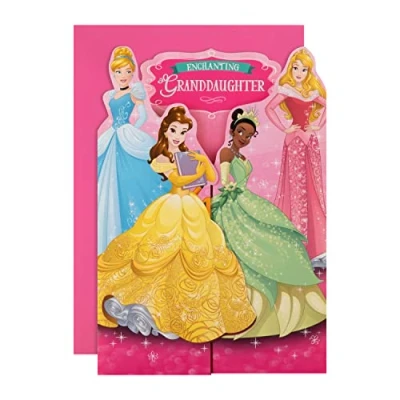 Image of Hallmark Birthday Card for Granddaughter Disney Princess Gate Fold Design