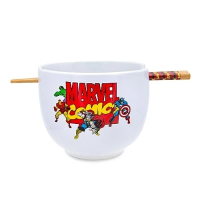 Image of Marvel Comics The Avengers 20 Ounce Ramen Bowl and Chopstick Set