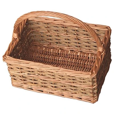 Image of Red Hamper S045/HOME Wicker Small Rustic Rectangular Shopping Basket
