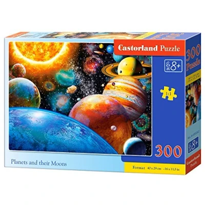 Image of Castorland B 030262 Premium Planets and Their Moons Jigsaw Puzzle, 300 Pieces Set, Multicolour