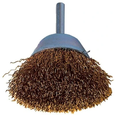 Image of York 30SWG Shaft Mounted Brass Coated Cup Brush 40 X 10MM