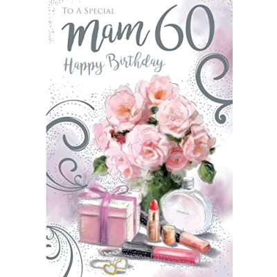 Image of To A Special Mam 60 60th Today Flowers Make Up Happy Birthday Card Lovely Verse