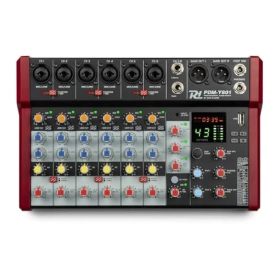 Image of Power Dynamics PDM Y801 8 Channel PA Mixer with Built in DPS Effects, Bluetooth and USB MP3 Music Mixing