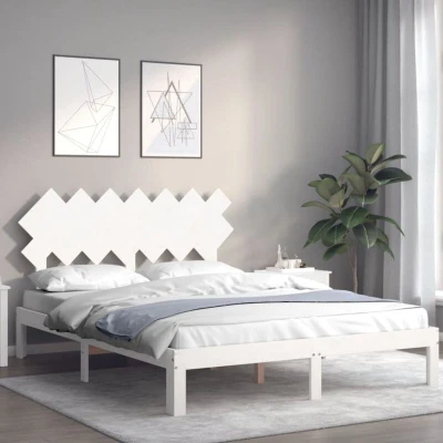 Image of vidaXL Bed Frame without Mattress White 140x200 cm Solid Wood Pine
