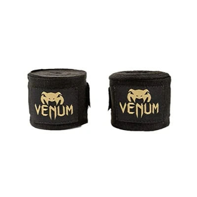 Image of Venum Kontact Unisex Boxing Bandage, Black/Gold, 2.5 m EU