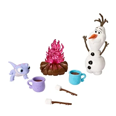 Image of Mattel Disney Frozen Toys, Olaf and Bruni Figures 5 Campfire Accessories Inspired by 2 Movie, Gifts for Kids, HLW62