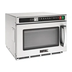 Image of Buffalo 1800 W Programmable Compact Microwave Oven 17 Litre, Stainless Steel, Commercial Microwave, Ext Size: 340x420x563 mm, Int 175x330x310 60 min Max Cooking Time, FB865
