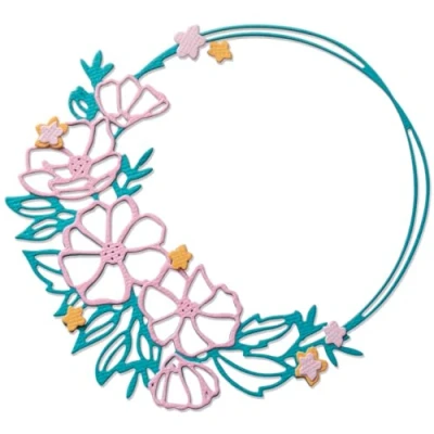 Image of Sizzix Thinlits Die Set Floral Round, Silver, One Size