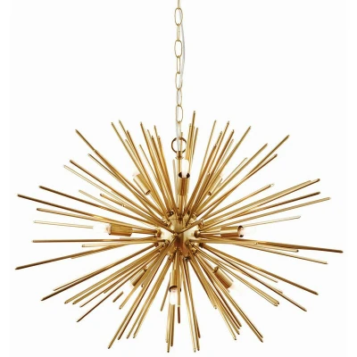 Image of Orta 9 Light Spherical Pendant Satin Brushed Gold Plate, G9