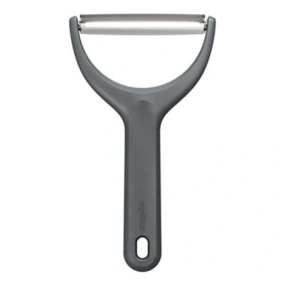 Image of Zyliss Wide Peeler, Extra Sharp for Large Fruit and Vegetabes with Sustainable Wheatstraw Comfy Grip, Cover Safety, Stainless Steel, Dishwasher Safe
