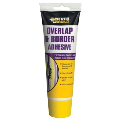 Image of Everbuild Ready Mixed Overlap and Border Adhesive High Tack for Quick Bonding to Use White 250g