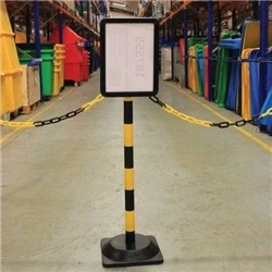 Image of Post and A4 Sign Holder Plastic Yellow/Black 426953
