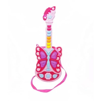 Image of SDMAX Pink Guitar Toy for Girls and Kids, Electronic with Light Sound, Musical Instrument Music loving Beginner Children