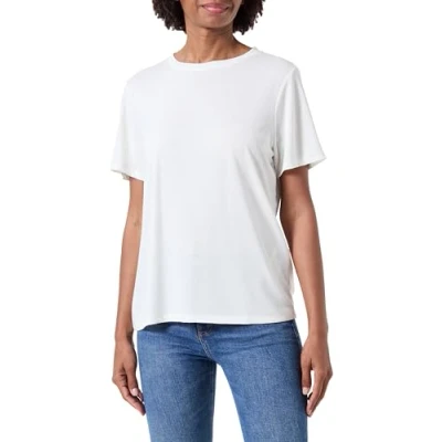 Image of PIECES Women&#039;s Pcanora Ss Tee Bc T Shirt, Cloud Dancer, M