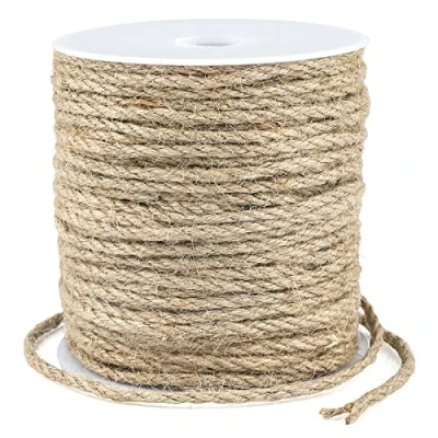 Image of KINGLAKE 45m 4mm Jute String Thick Garden Twine Brown Hemp Rope Cord for Craft, Packing, Decoration, Gardening