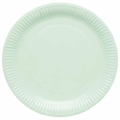 Image of Amscan 9915400 207 66 Pastel Mint Green Eco Friendly Recyclable Paper Party Plates 8 Pack