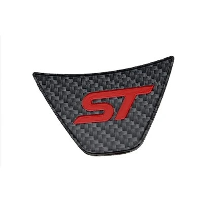 Image of CHAOBAO Car Steering Wheel Covers Trim Sticker Refit Accessories Fit For Ford Fiesta MK7 2009 2017 Ecosport 2012 Cover Stickers (Color : Carbon fibre red)