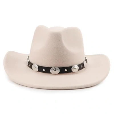 Image of DRESHOW Wide Brim Hat Fedora for Women Belt Buckle Retro Panama Floppy