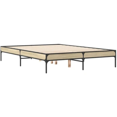 Image of vidaXL Bed Frame without Mattress Sonoma Oak 140x190 cm