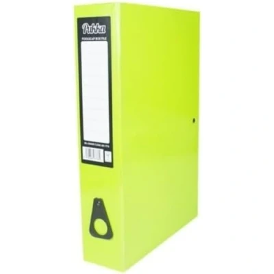 Image of Pukka Brights Gloss Laminated Box File Foolscap 75mm Spine (Light Green) Pack 10