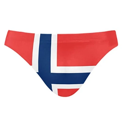 Image of FANTAZIO Flag of Norway Mens Sexy Bikini Swimwear Soft Swimsuit Men Brief