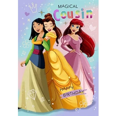 Image of Hallmark Disney Princess Cousin Birthday Card Magical Happy