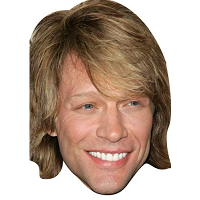 Image of FoxyPrinting Jon Bon Jovi Celebrity Music Star Cardboard Party Face Mask Fancy Dress