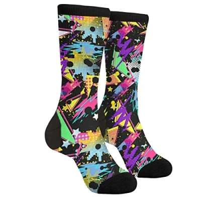 Image of Unisex Socks Graffiti 90s Running Funny Crew Dress For Men Women