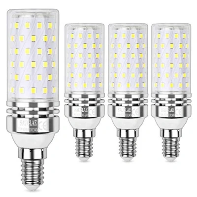 Image of SAUGLAE LED Corn Bulbs 15W, 120W Incandescent Equivalent, 6000K Daylight White, 1700Lm, E14 Small Edison Screw Light Bulbs, Non Dimmable, Pack of 4