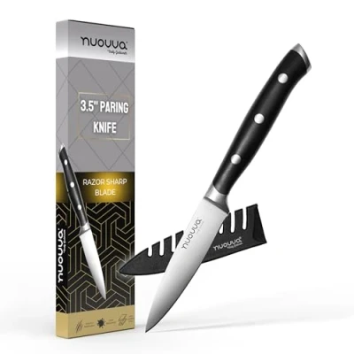 Image of nuovva Sharp Small Paring Knife Professional Utility 3.5 inch German High Carbon Stainless Steel Kitchen Vegetable