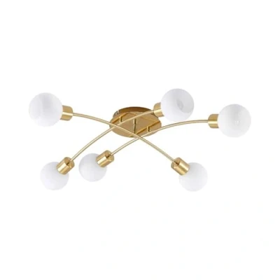 Image of Ceiling Light &#039;Agmar&#039; dimmable (Modern) in Gold Made of Metal for e.g. Living Room &amp; Dining (6 Sources, E14) from Lindby lamp, lamp