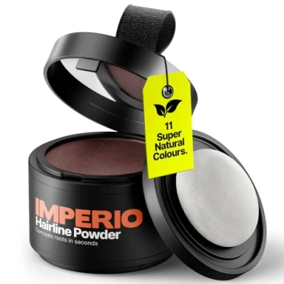Image of IMPERIO Root Powder Hair Concealer for Thickening Women and Men, Waterproof Makeup Concealing Roots 4 g (Dark Red)