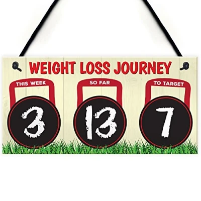 Image of RED OCEAN Weight Loss Journey Diet Tracker Chalkboard Hanging Plaque Slimming World Gift Sign