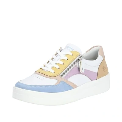 Image of Remonte Women&#039;s D0j01 Sneaker, Aqua Weiss Rose Sun Mauve Tan White 83, 4 UK